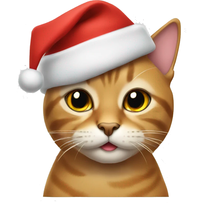 Cat wearing a christmas hat emoji
