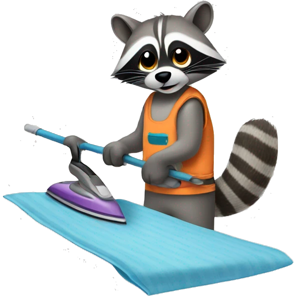 racoon ironing emoji