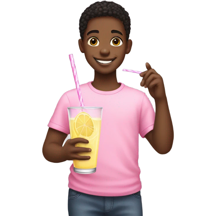 Pink lemonade with a black boy emoji