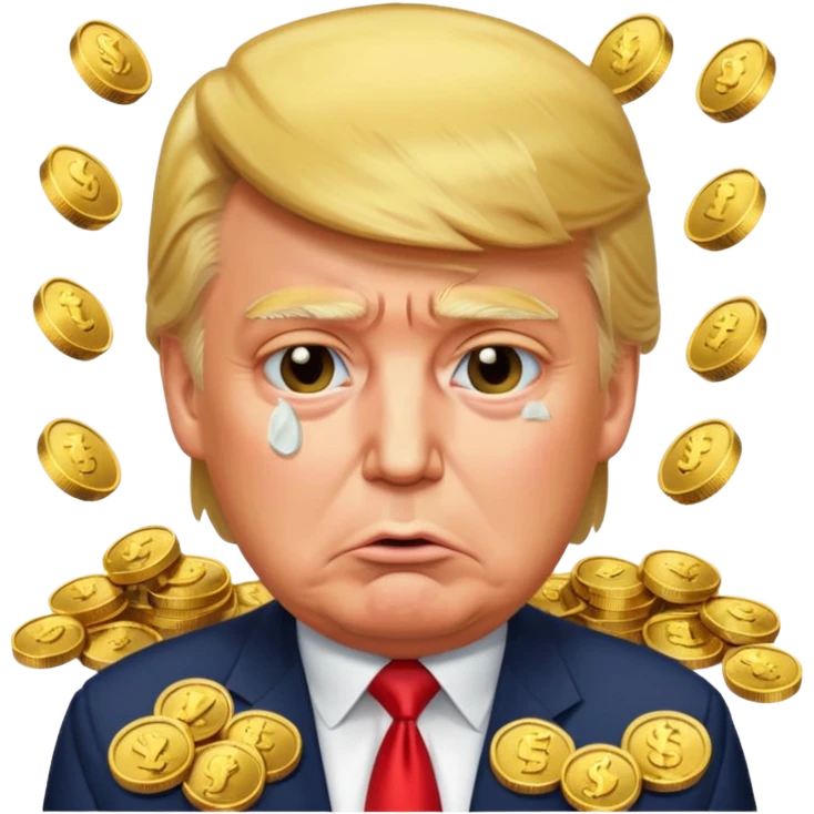 Donald trump qui pleur de l’argent emoji
