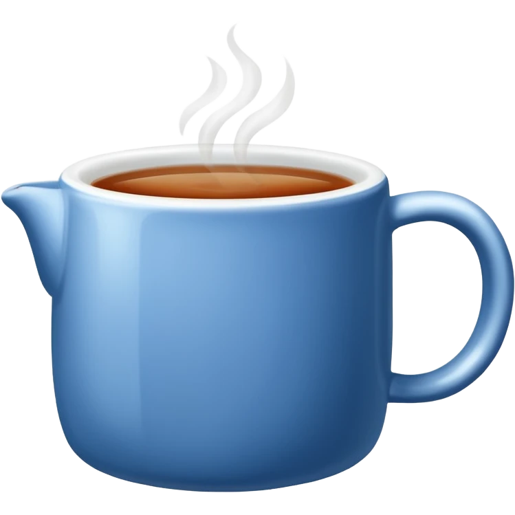 visibly steaming plain blue mug of tea emoji