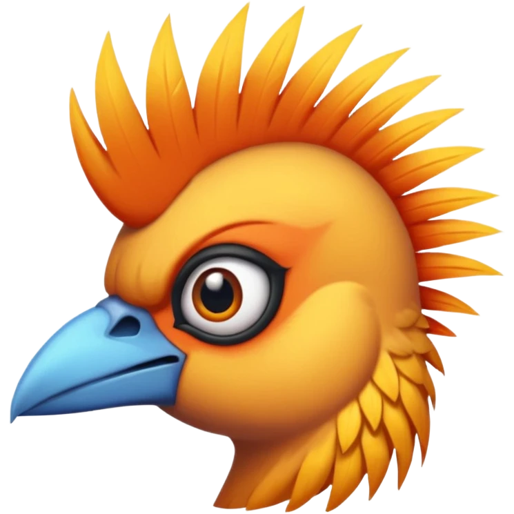 bird with piercings  and mohawk single vibrant colour  two eyes emoji