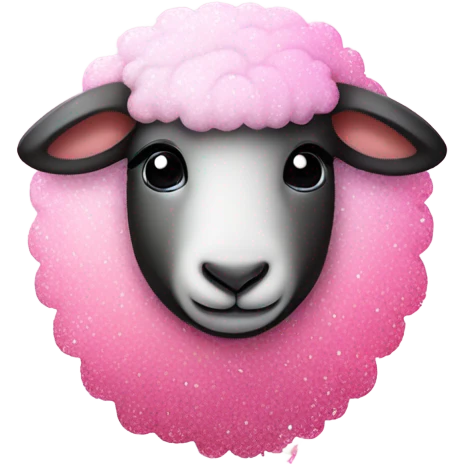 Pink ombre sheep with glitter  emoji