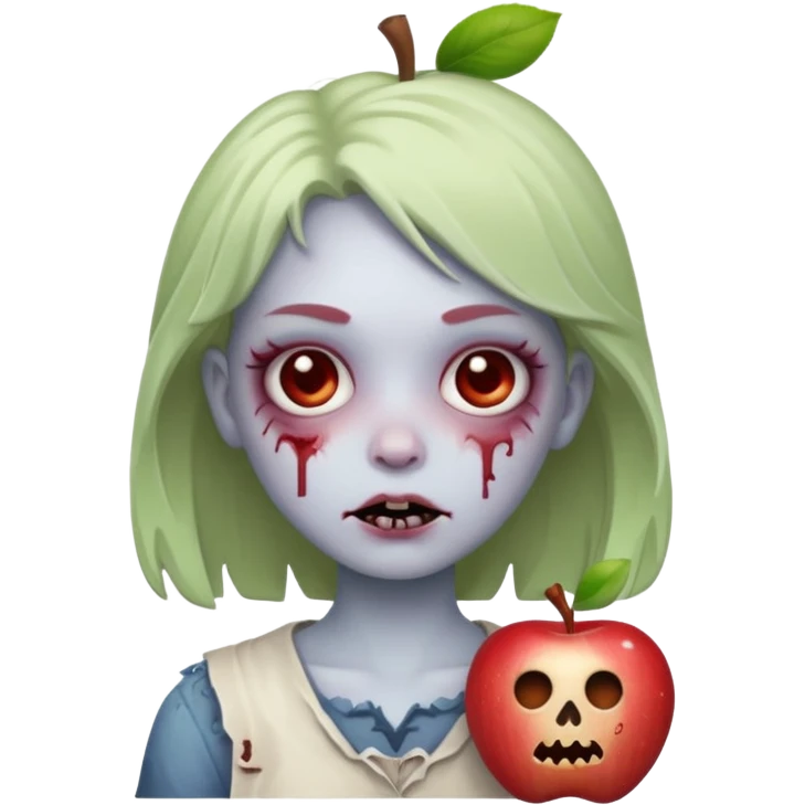 cute zombie girl with subtle transgender symbols apple style emoji emoji
