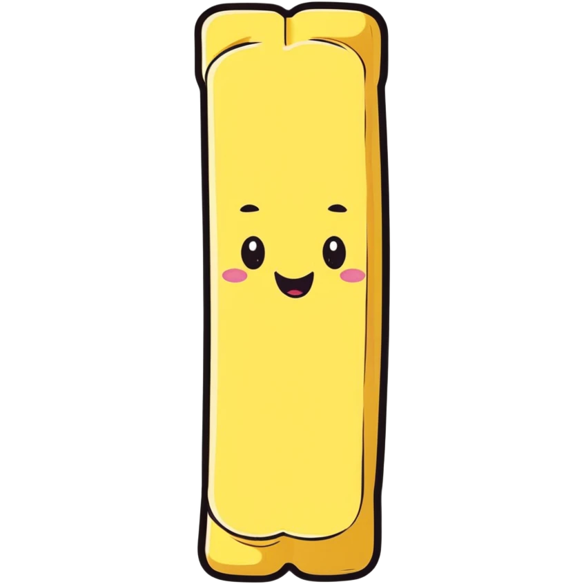 cute butter stick with a happy face emoji