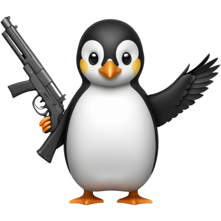 penguin with gun emoji