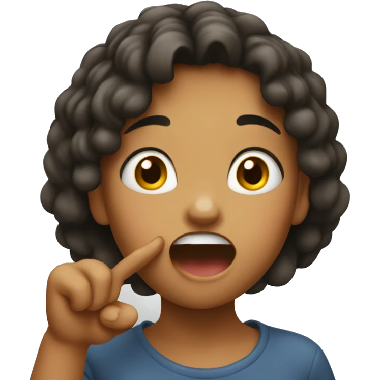 a girl biting her finger excitedly  emoji