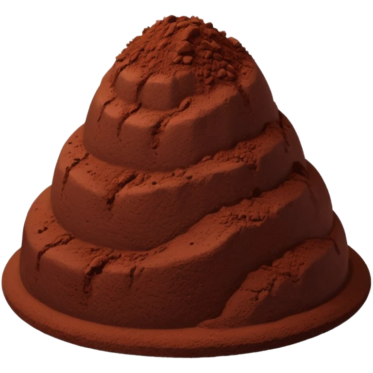 small mound or loose scatter of fine cocoa powder, rich dark brown tones, matte velvety surface, smooth, slightly airy texture, softly contoured, no spoon or extras, soft lighting, subtle shadows, emoji scale emoji