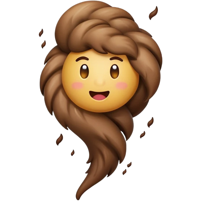 Tornado  causing poop emoji to fly emoji