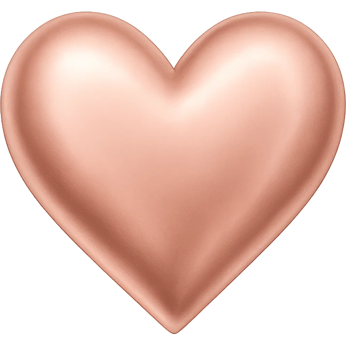rose gold heart, metallic shine, soft pink, elegant, minimal background emoji