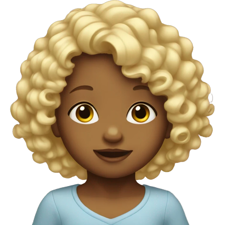 a baby with blonde curly hair  emoji