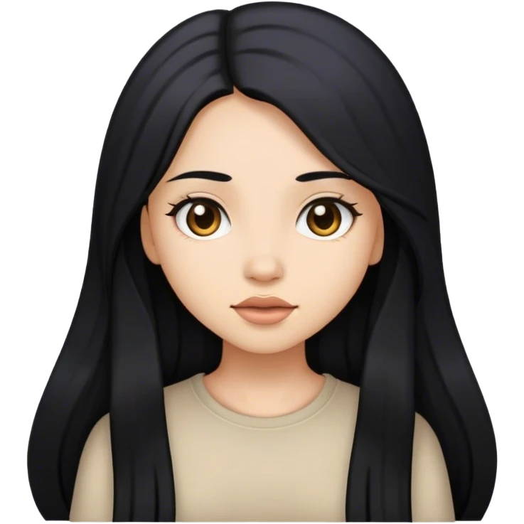 Chica de pelo negro largo emoji