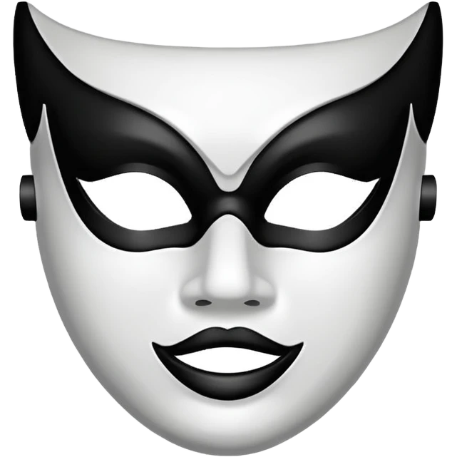 Create this emoji : 🎭 but in White and black  emoji
