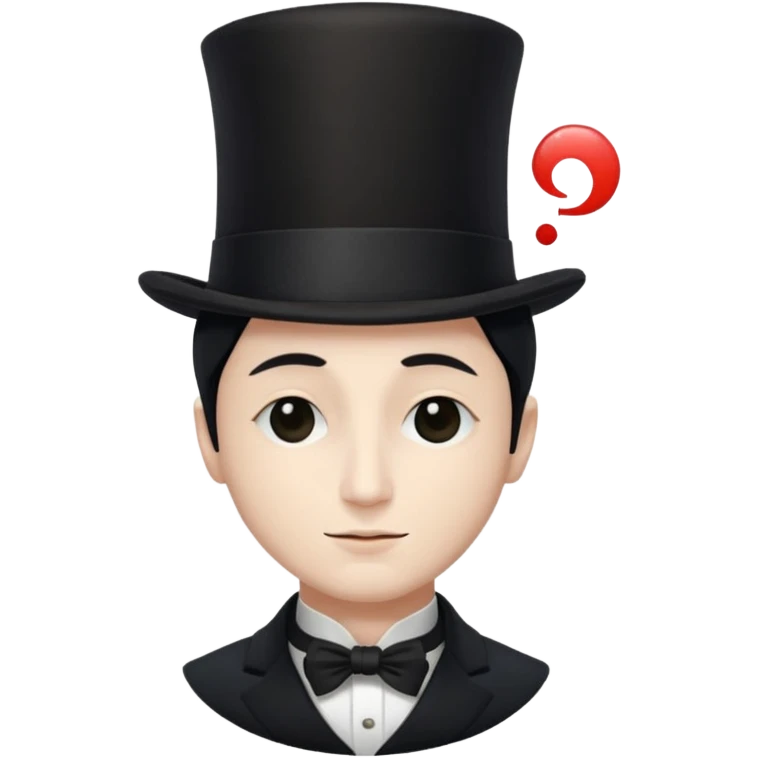a french magician with a yin yang face and a closed eye type, and a top hat emoji