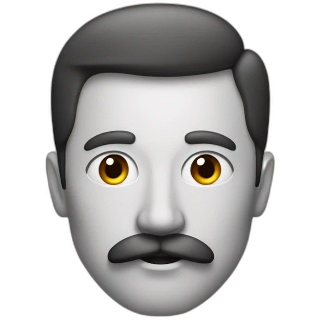 Homme avec une petite moustache carré sous le nez emoji