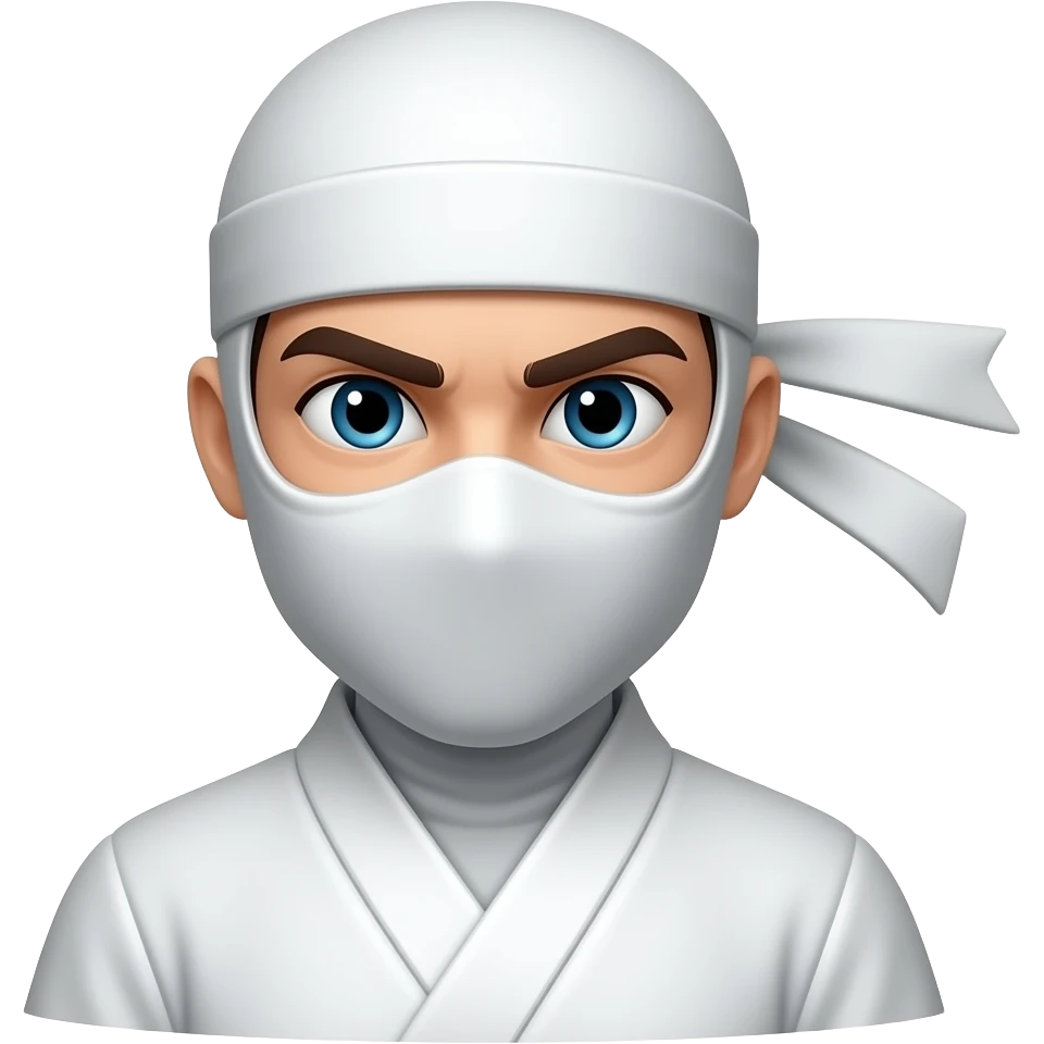 Faz um emoji de um ninja com a roupa branca emoji