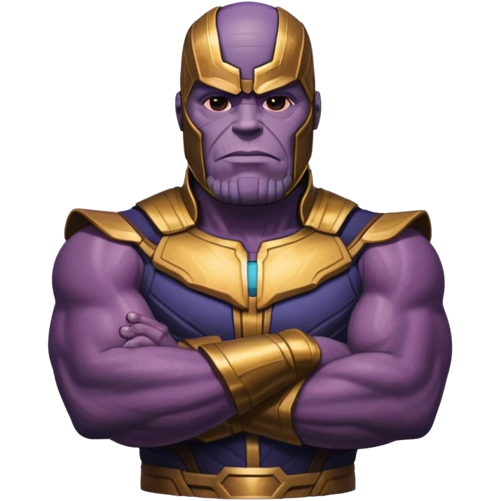 Thanos with his hand cross emoji