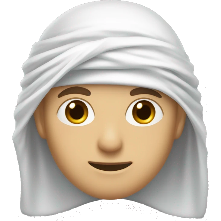 white-ninja-with-a-white-veil-on-his-head,-brown-eyes emoji