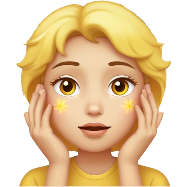yellow face with hands on cheeks, watching fireworks emoji