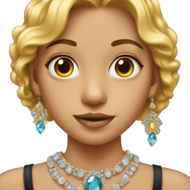 portrait of girl with jewelry emoji