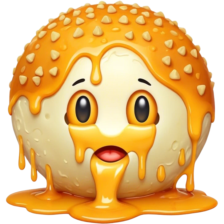 Melting fried cheese ball emoji