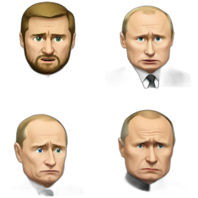 Crying Ramzan Kadyrov and angry vladimir putin in elevator wheelchair emoji
