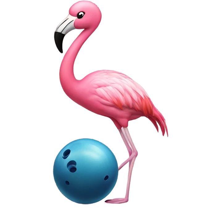 Flamingo bowling emoji