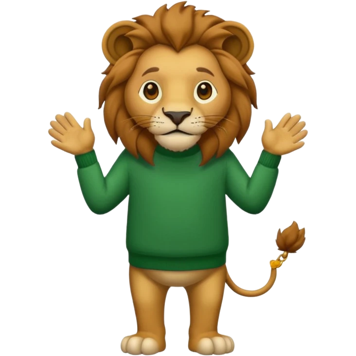 lion wearing green jumper emoji