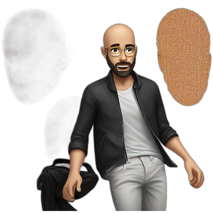 bald male in solo shot emoji