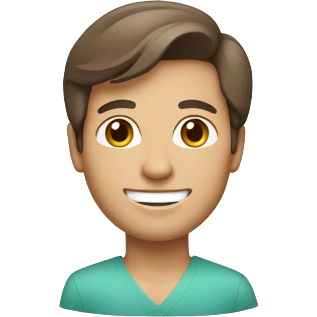 Happy Plastic surgeon with brown hair emoji