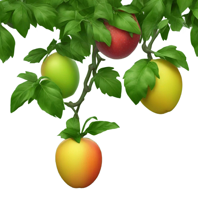 Fruits hanging on bushes  emoji