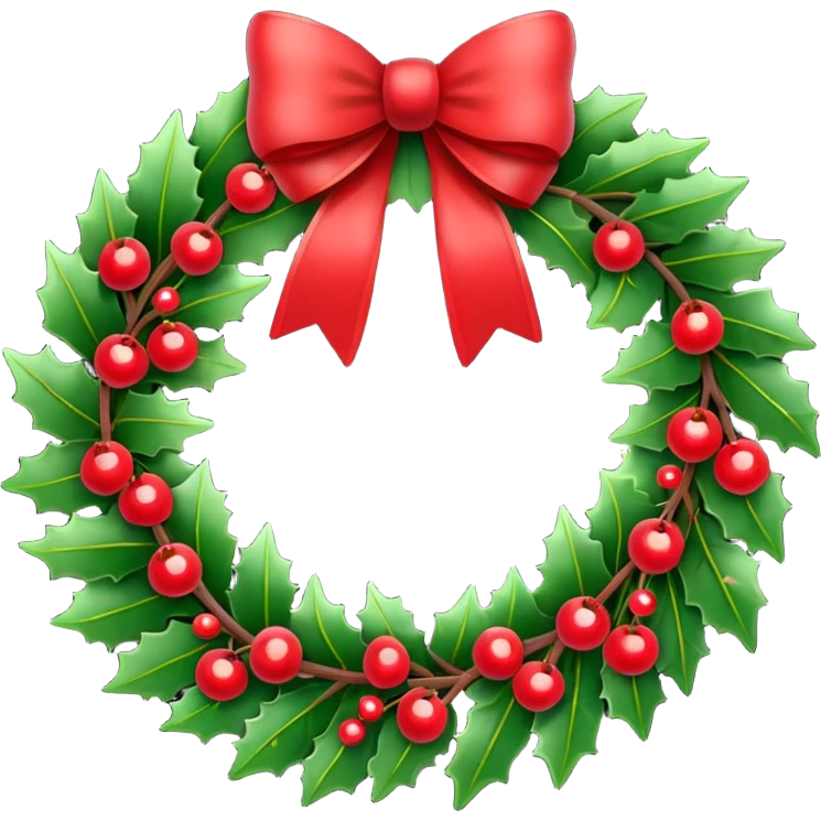 Christmas wreath emoji