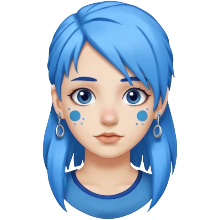 White girl with blue hair and piercings  emoji