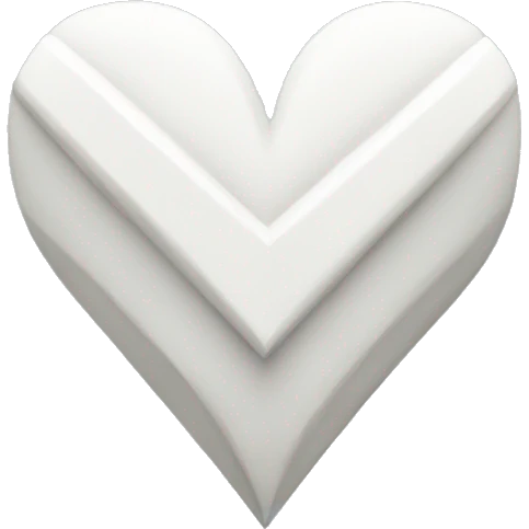 Geometric white heart in the shape of the letter V emoji