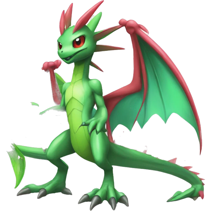 Full body sharp edgy shiny punk colorful Fairy-Flygon-Scyther-grovyle emoji