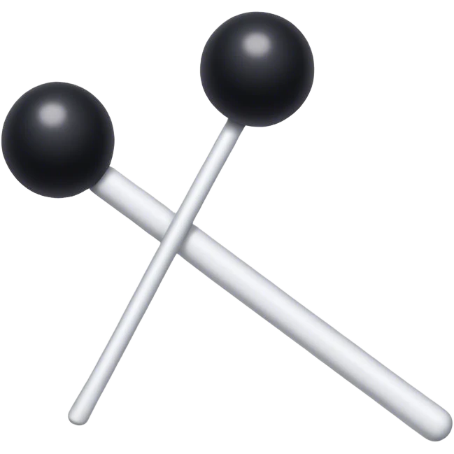 Long white stick with 2 balls at the bottom emoji