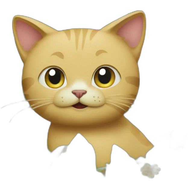cat is working in the garden emoji
