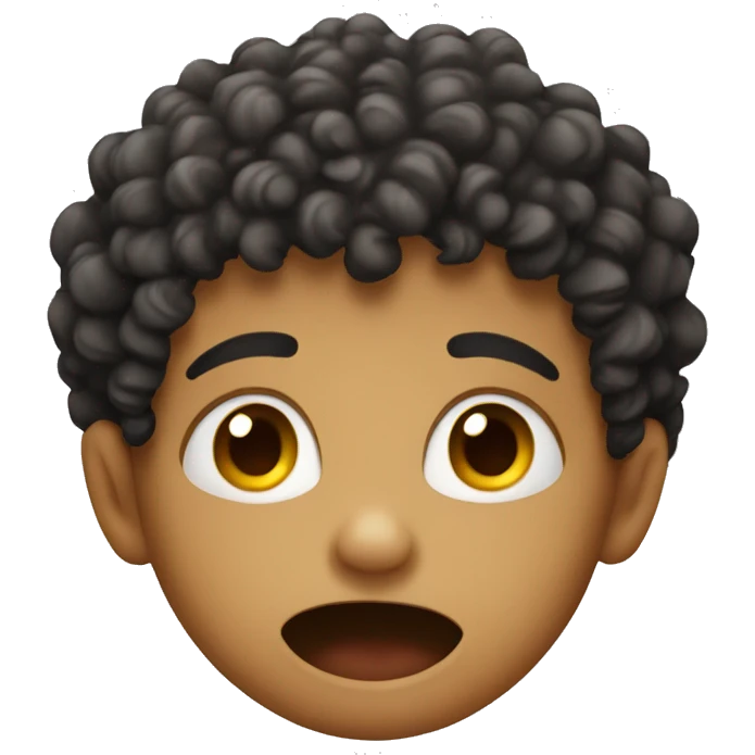 Mad curly kid emoji