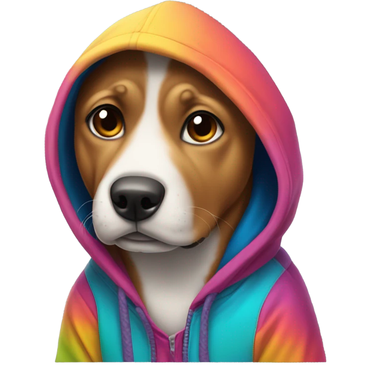 Dog wearing hoodie emoji