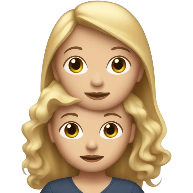 Brown hair woman with blonde hair baby boy emoji