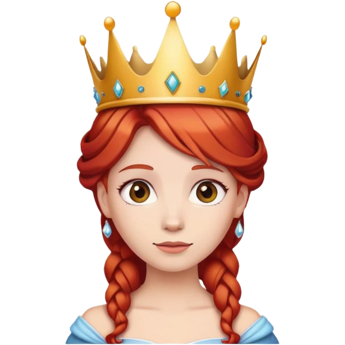 clasic iphone princess emoji but red hair emoji