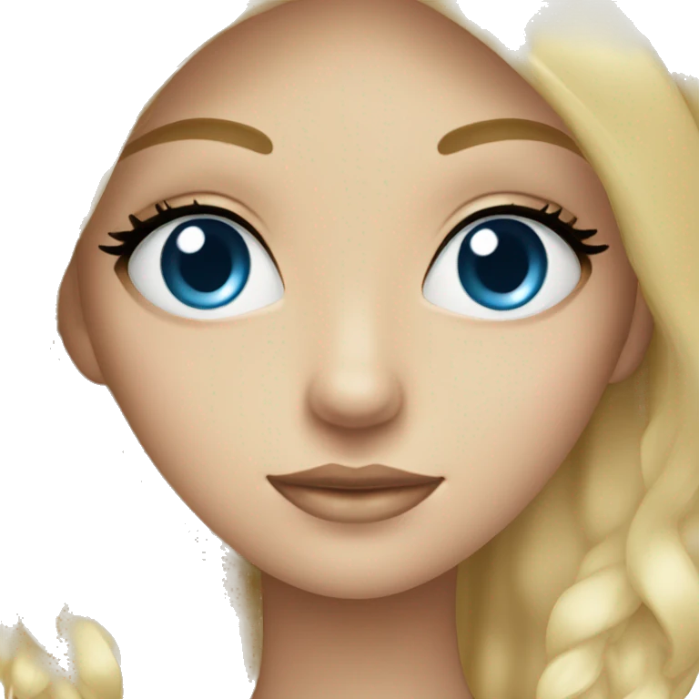 blonde girl with blue eyes and long eye lashes emoji