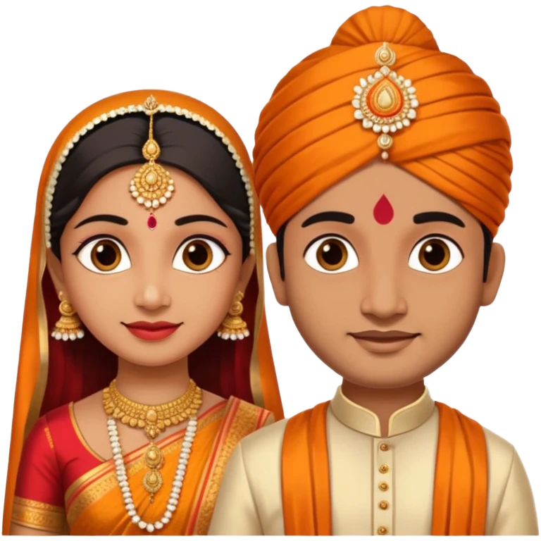 South indian wedding bride and groom emoji