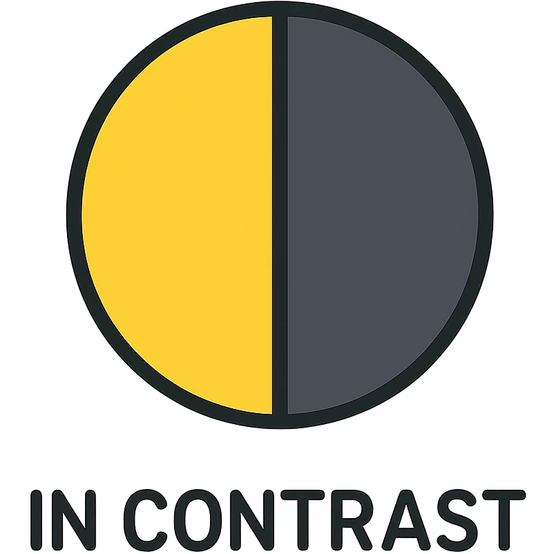 icon representing the phrase 'in contrast' visually showing difference emoji