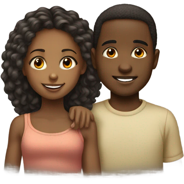 Brother and sister African Americans  emoji