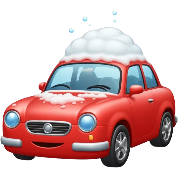 car wash with foam red car emoji