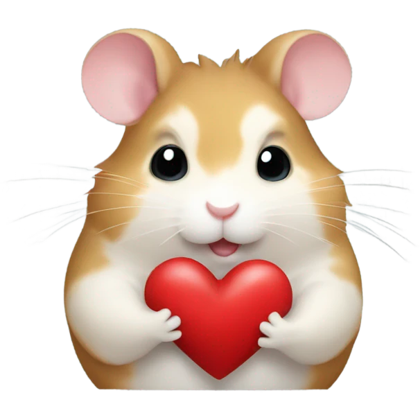 Hamster holding up heart with hands emoji