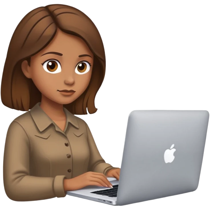 Chica old money viendo su MacBook  emoji