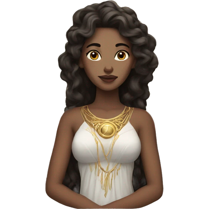Brunette moon goddess emoji