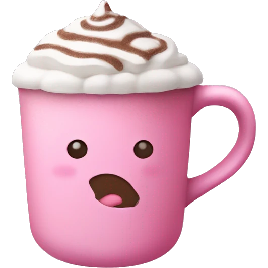 A pink hot chocolate emoji